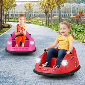 12V Electric Kids Ride on Bumper Car Battery Powered Bumping Car with Remote Control-Pink