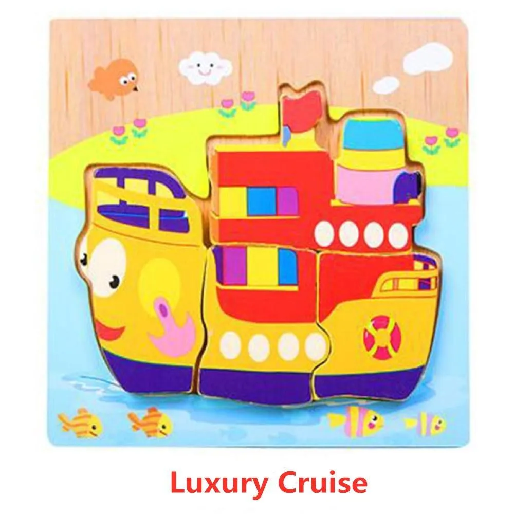 3D Wooden Animal Cognitive Building Blocks Early Education Educational Clutch Toys