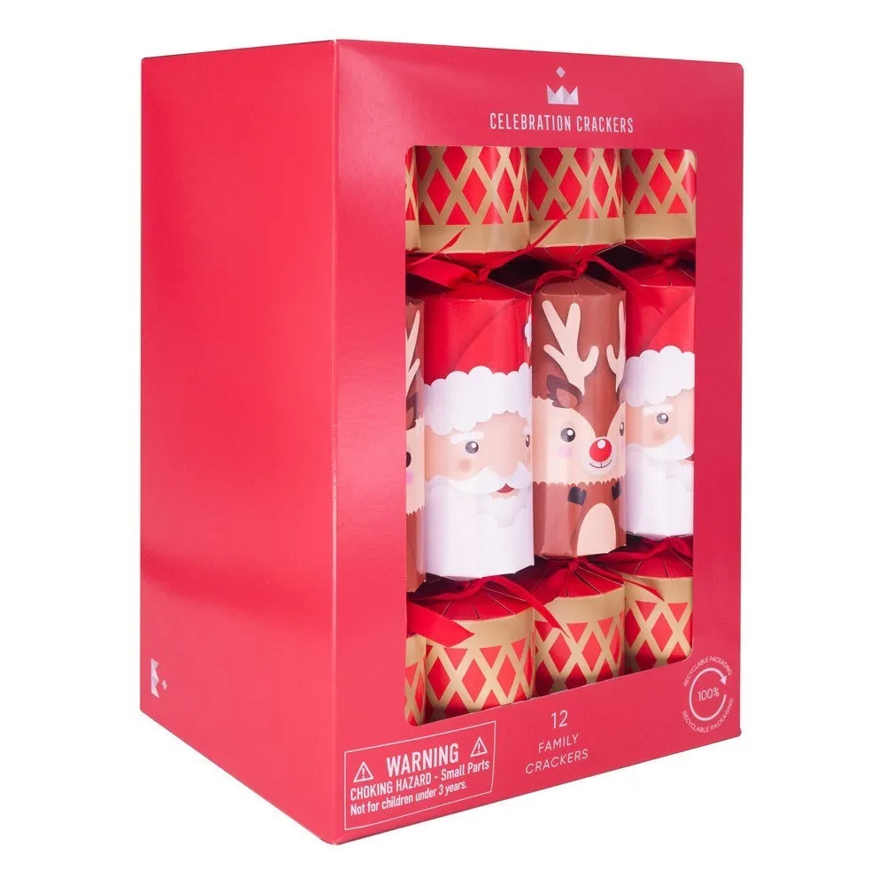 Celebration Crackers: Santa & Reindeer Tray of 12