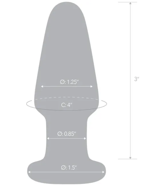 Glas Butt Plug Clear 3.5 Inch