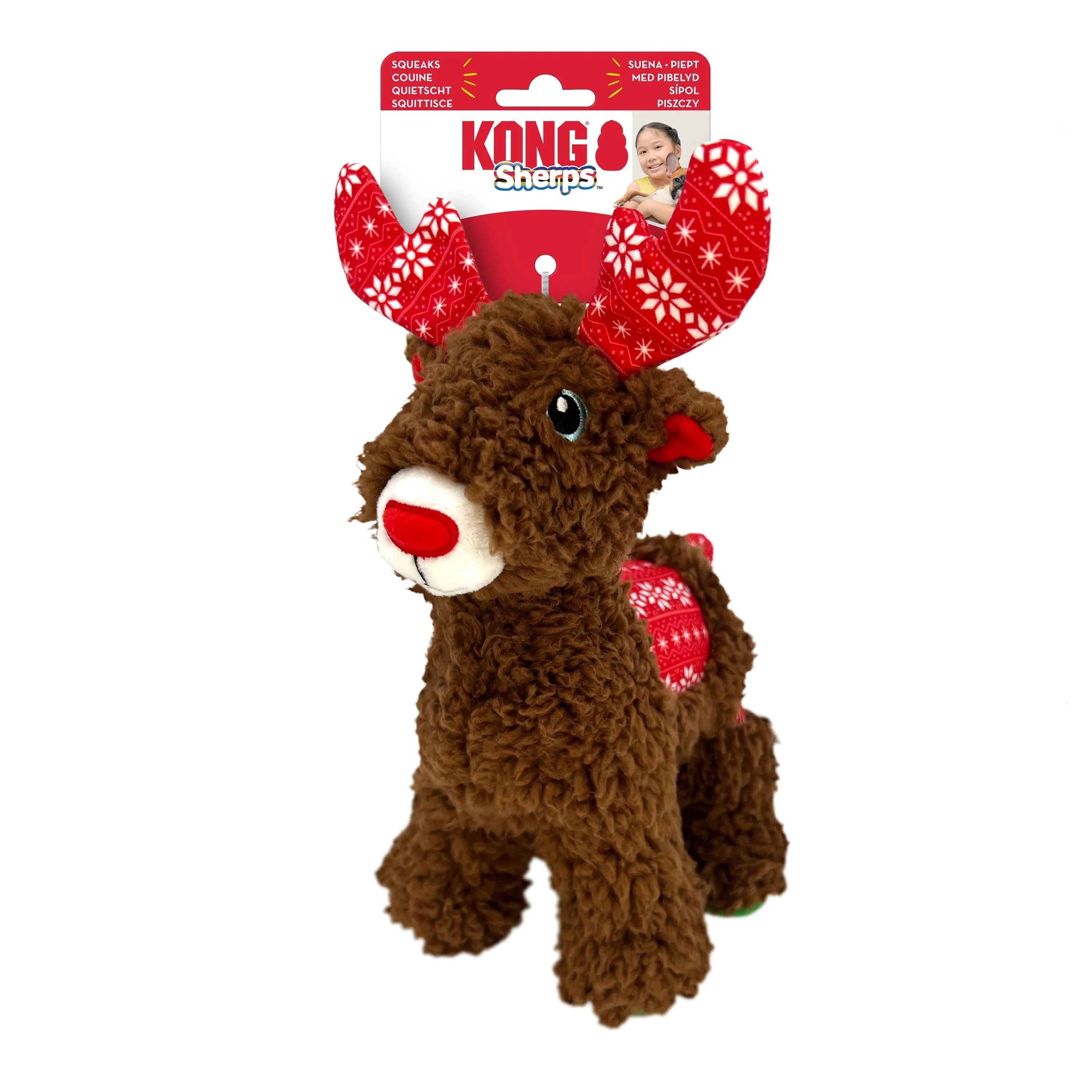 KONG Christmas Sherps Reindeer Medium Soft Dog Toy***