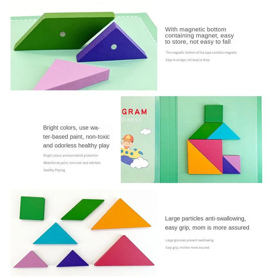 Magnetic 3D Puzzle Geometric Shapes Wooden Toys