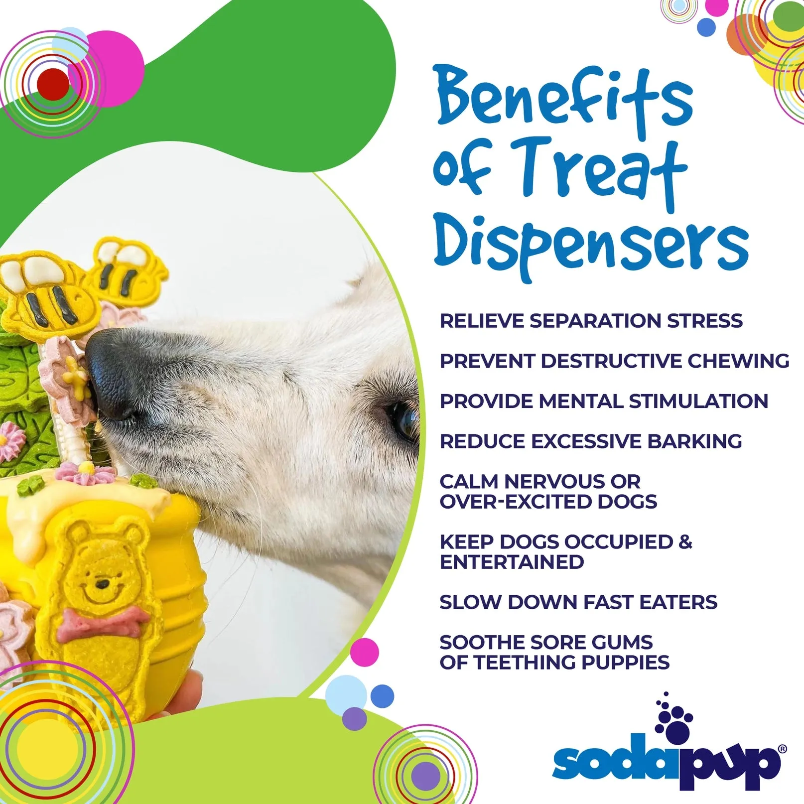 NEW! Honey Pot 2.0 Large Durable Rubber Treat Dispenser & Enrichment Toy for Dogs