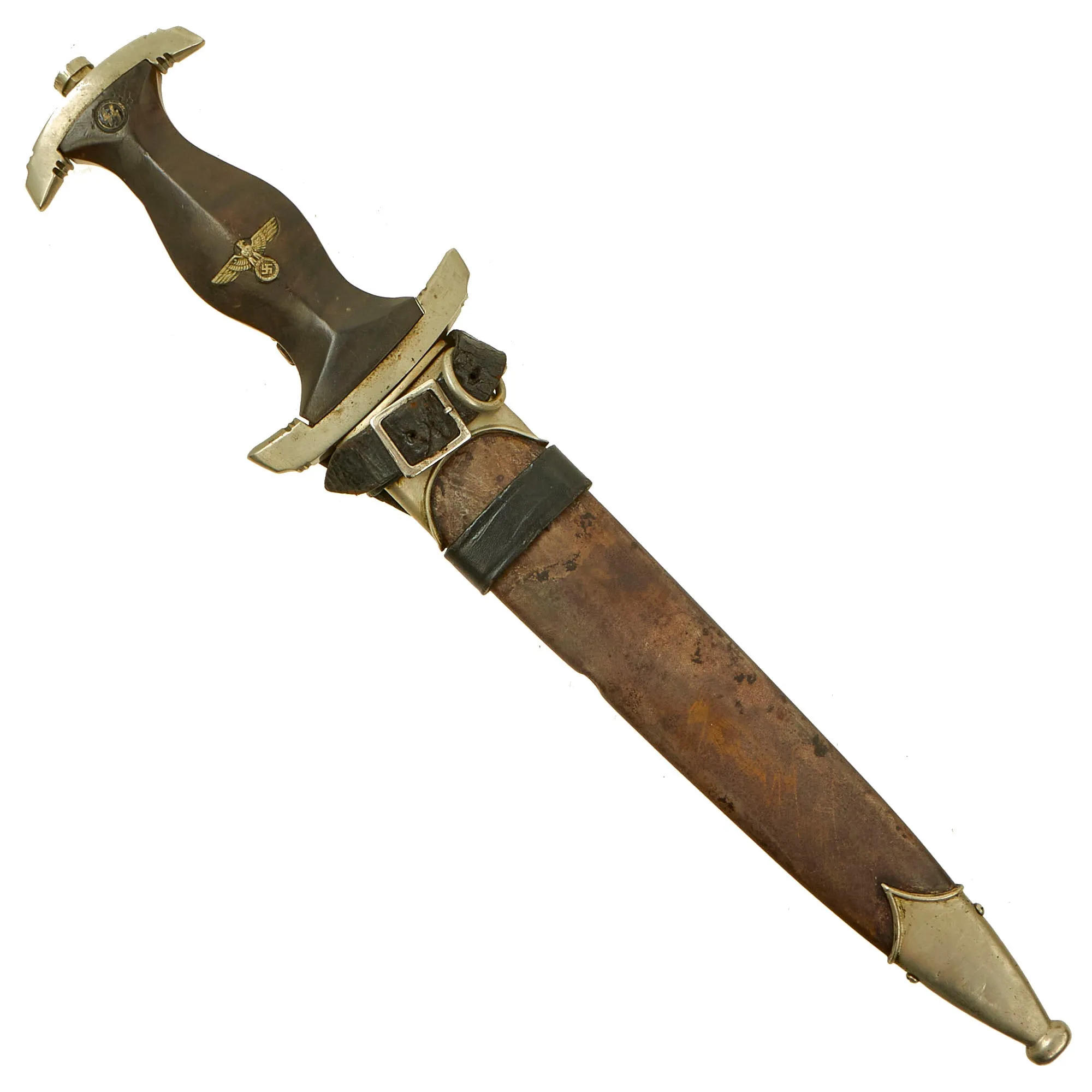 Original German WWII Early Partial Ground Röhm Signature Identified Numbered M33 SS Dagger by Eickhorn with Scabbard & Rare Vertical Belt Hanger