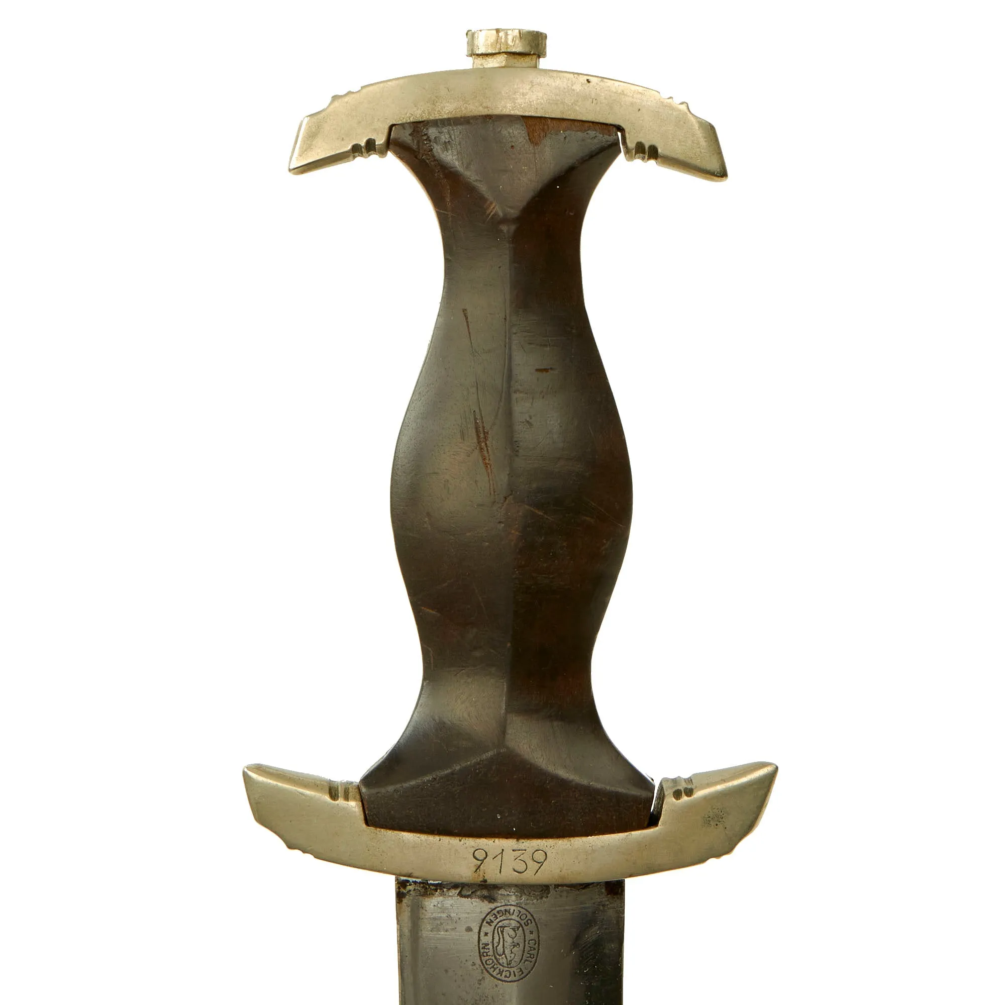 Original German WWII Early Partial Ground Röhm Signature Identified Numbered M33 SS Dagger by Eickhorn with Scabbard & Rare Vertical Belt Hanger