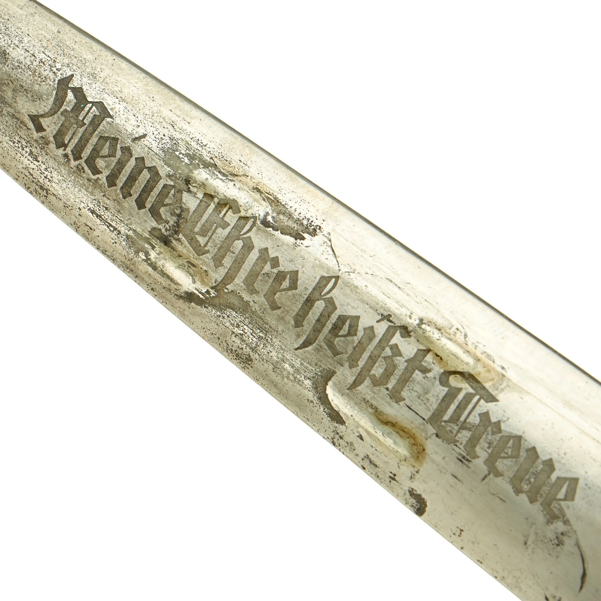 Original German WWII Early Partial Ground Röhm Signature Identified Numbered M33 SS Dagger by Eickhorn with Scabbard & Rare Vertical Belt Hanger