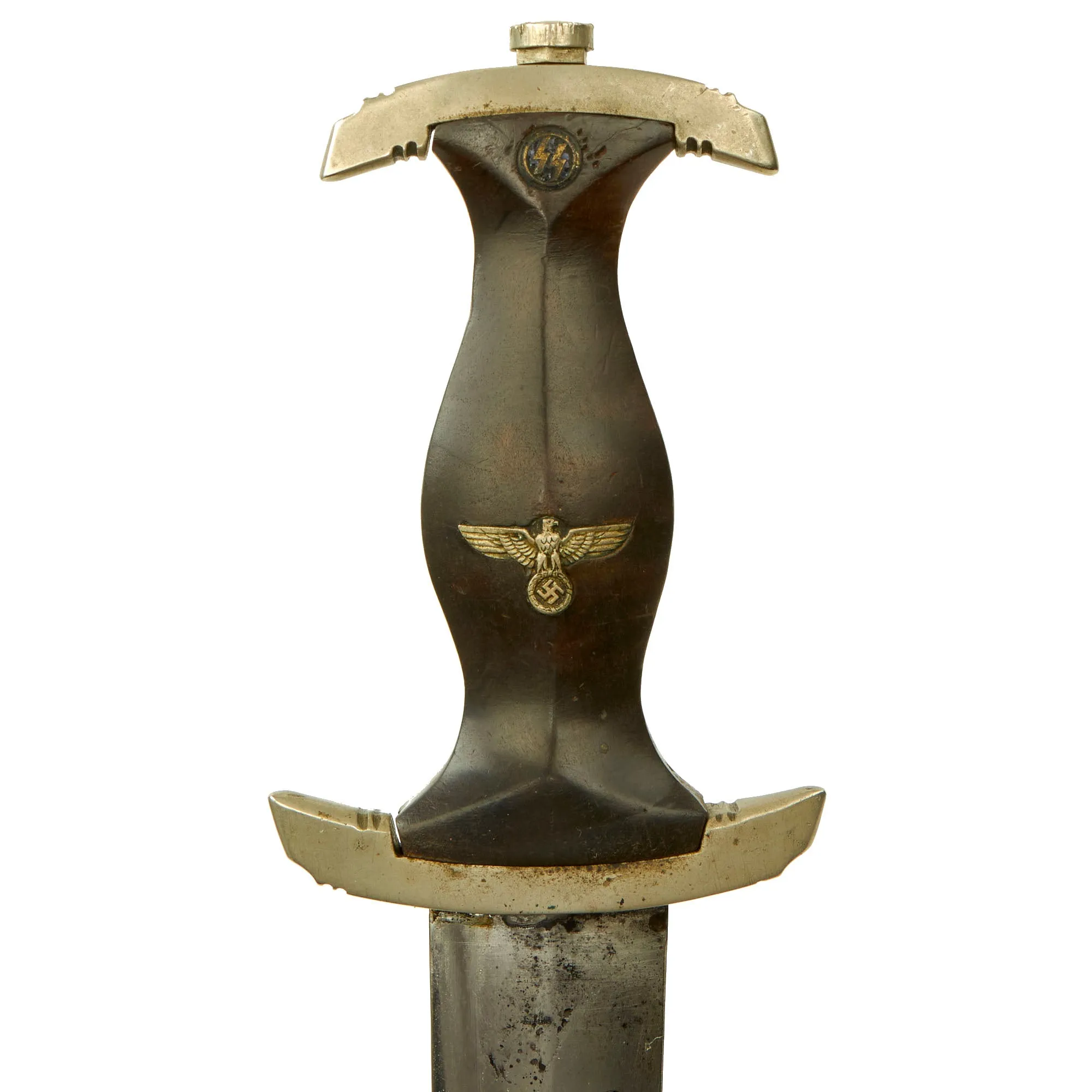 Original German WWII Early Partial Ground Röhm Signature Identified Numbered M33 SS Dagger by Eickhorn with Scabbard & Rare Vertical Belt Hanger