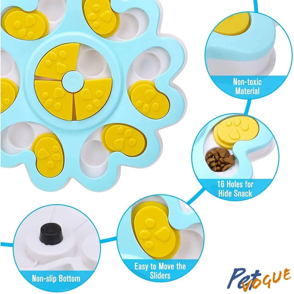Pet Vogue Slow Feeder Flower Shaped Toy for Dogs and Cats (Blue)