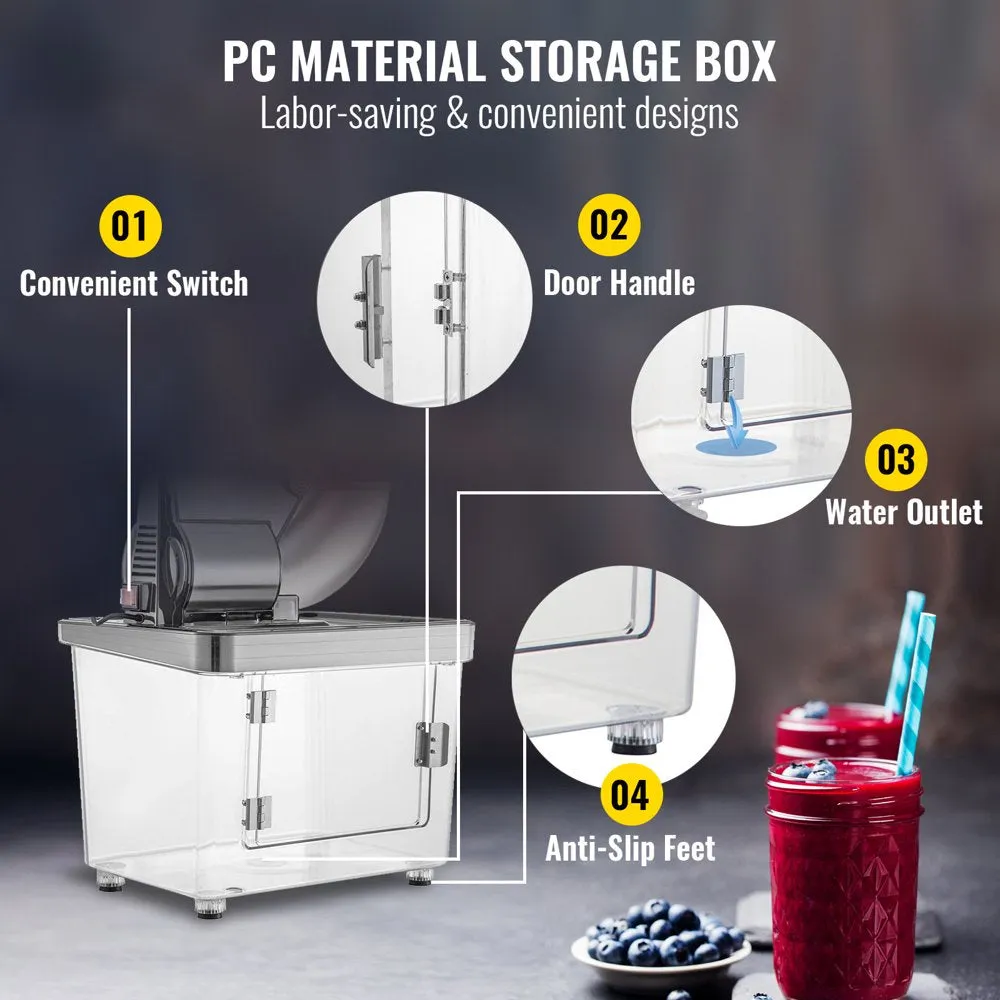 Vevor 110V Commercial Ice Crusher 440LBS/H, ETL Approved 300W Electric Snow Cone Machine with Dual Blades, Stainless Steel Shaved Ice Machine with Safety On/Off Switch