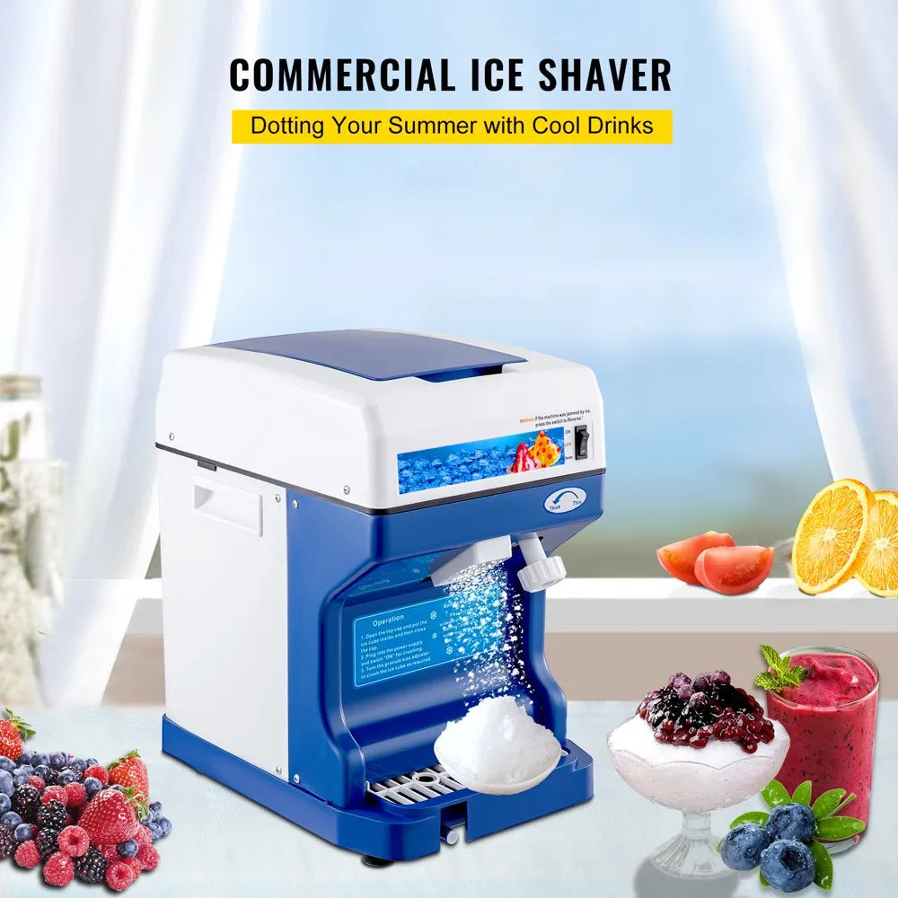 Vevor Electric Ice Shaver Machine 250W Snow Cone Maker 265Lbs/H. for Home and Commercial