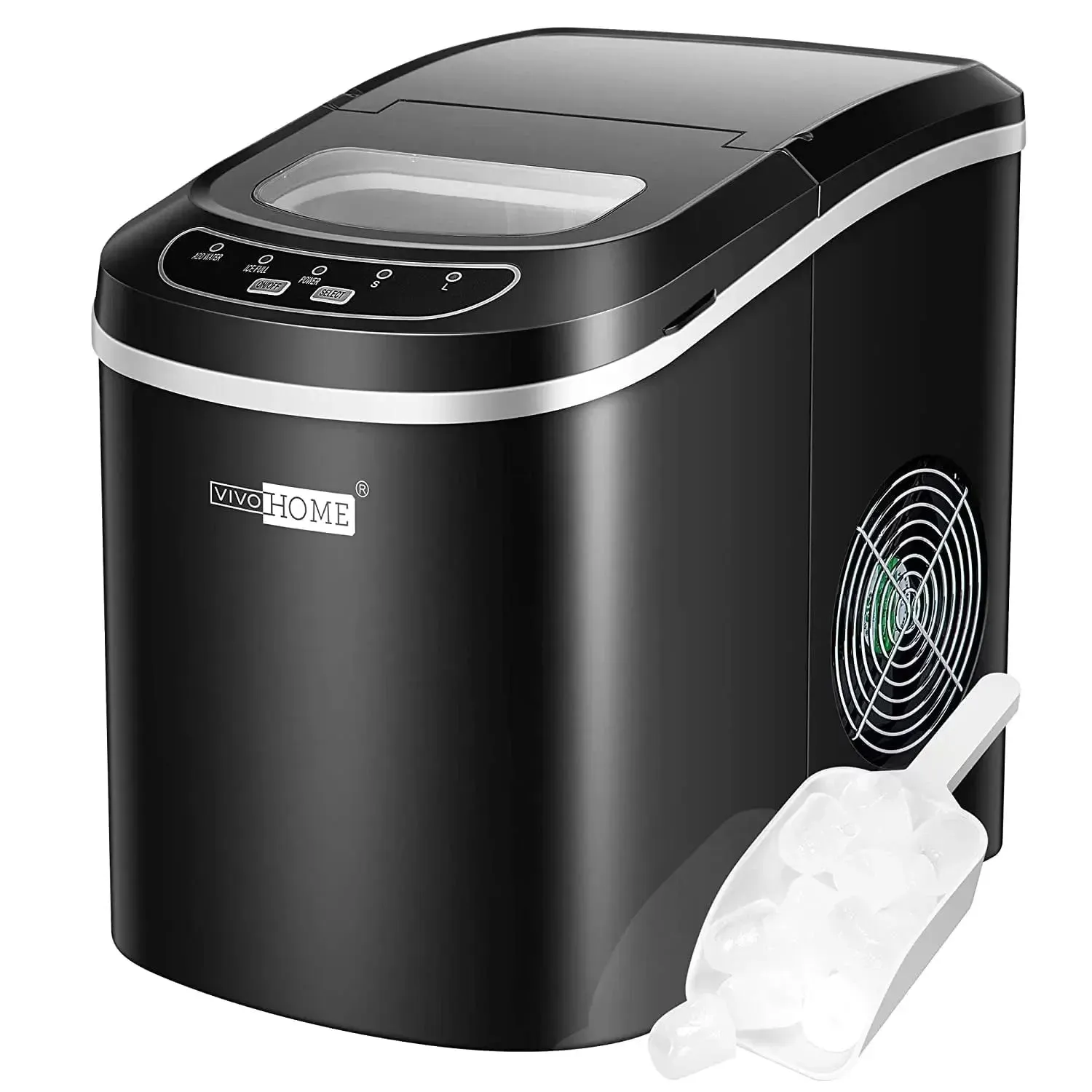 VIVOHOME Portable Compact Electric Ice Maker Machine,Countertop Ice Maker 26Lbs/Day,Self-Cleaning Portable Ice Maker Machine,Black